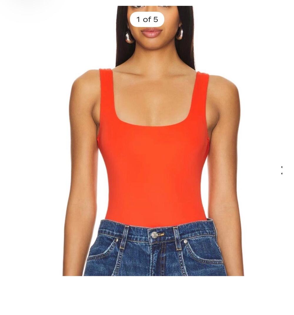Good American NWT scuba Modern Tank Boydsuit in Fiery Coral size 1